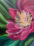 Peony, original acrylic painting by Veronika Melnyk, front view