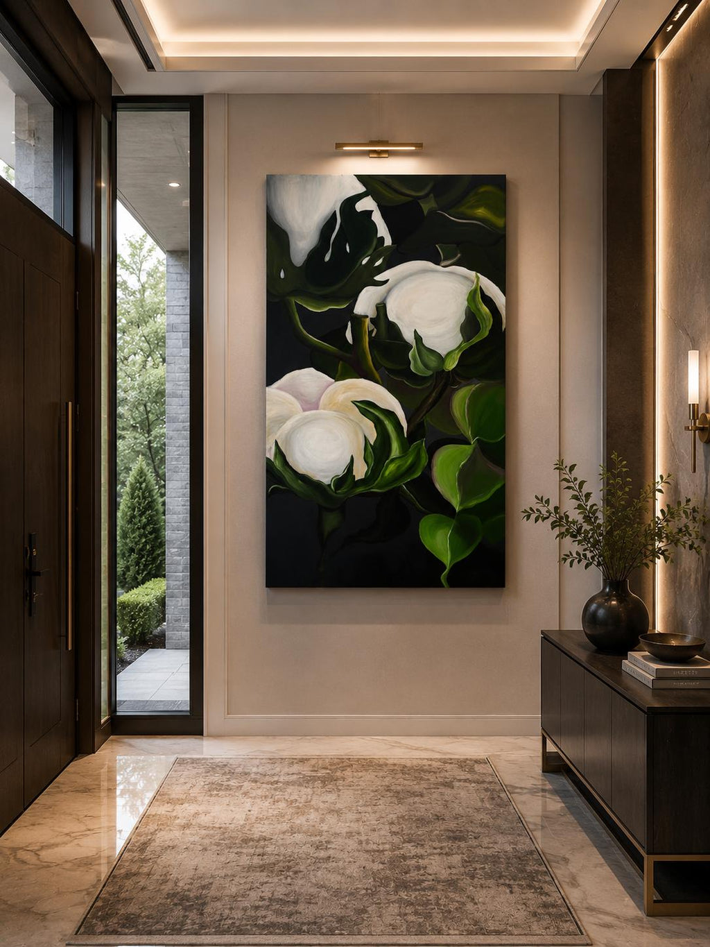 Additional photograph of Cotton Flower II, original acrylic painting by Veronika Melnyk