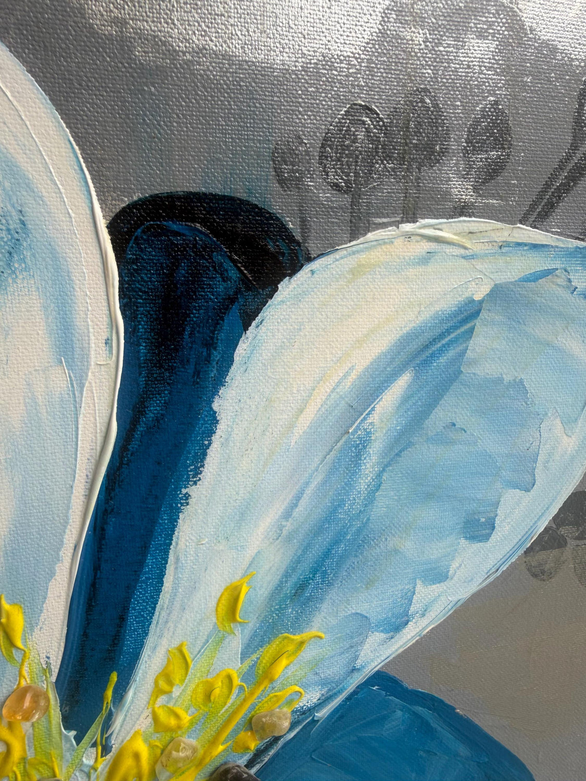 Blue Iris, painted petal detail