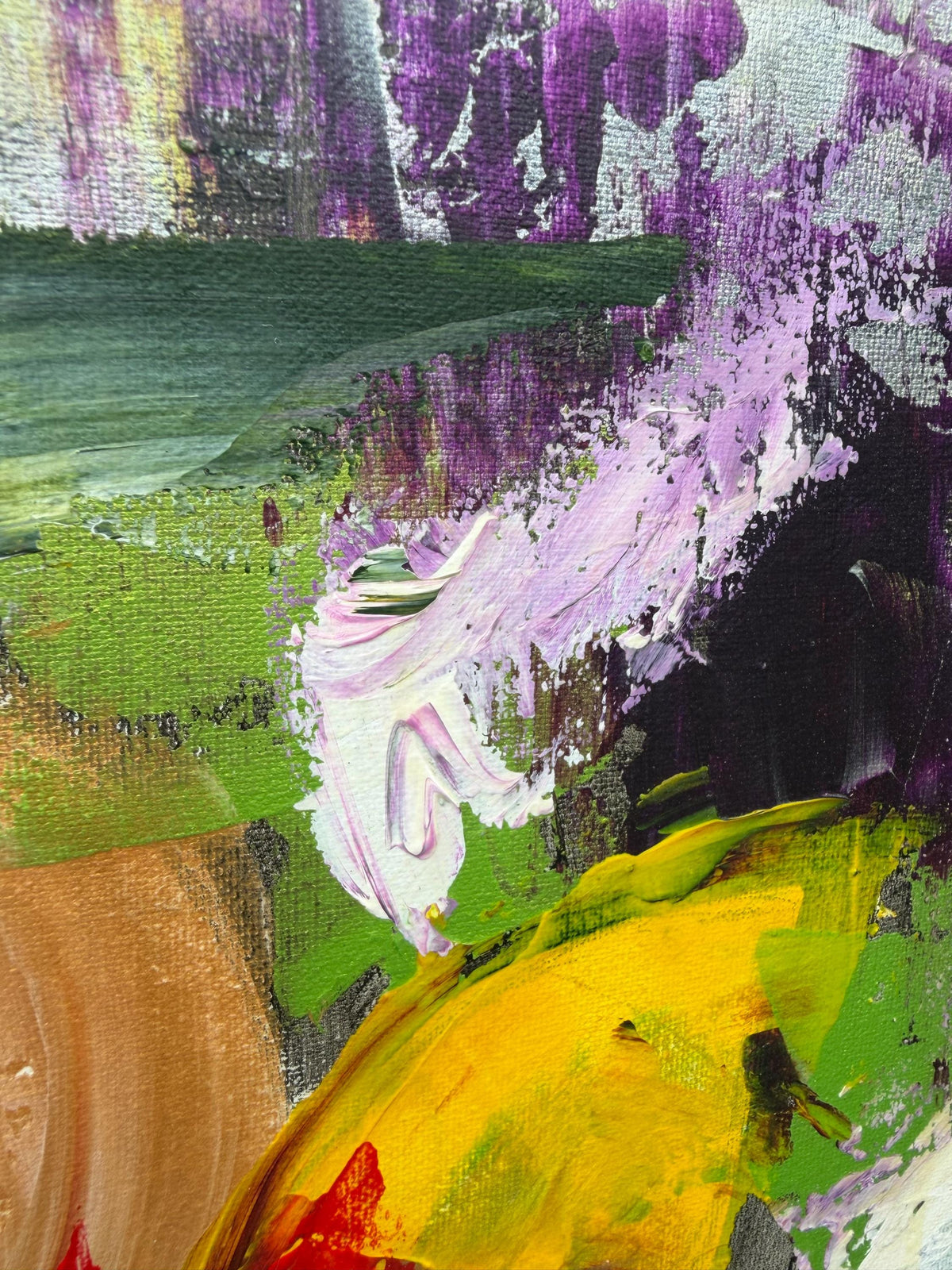 Yellow Lilies, painted texture detail